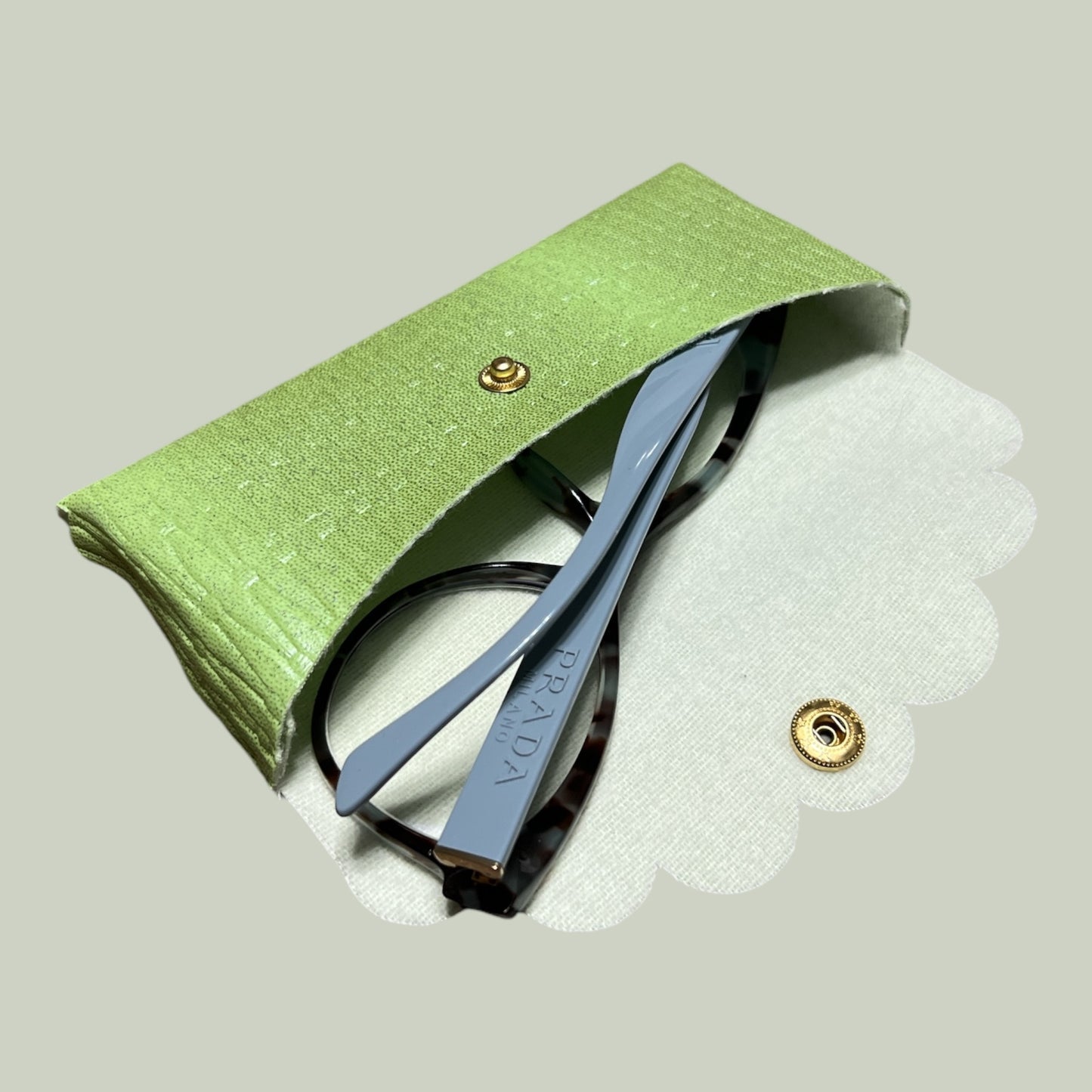Spring Green Sparkles Soft Eyeglass Case