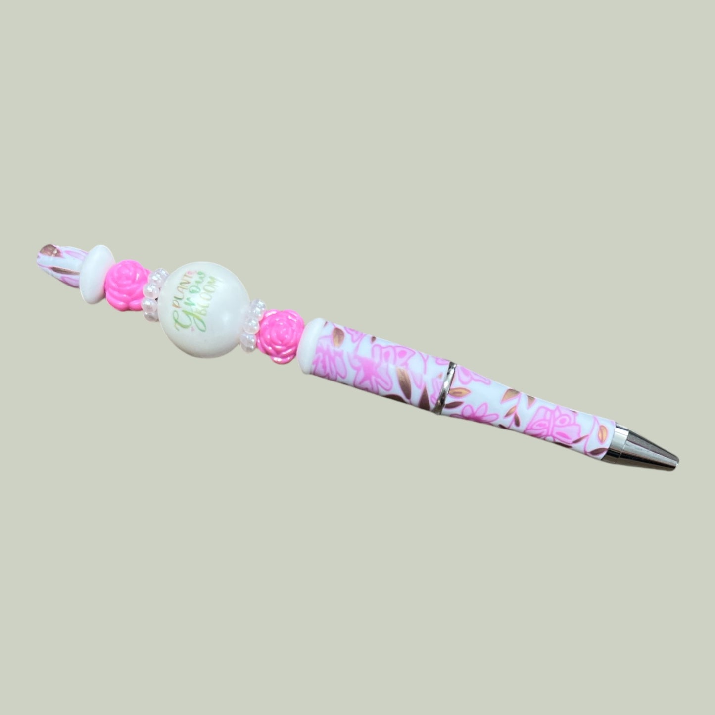 Pretty Pink Garden Beaded Pen
