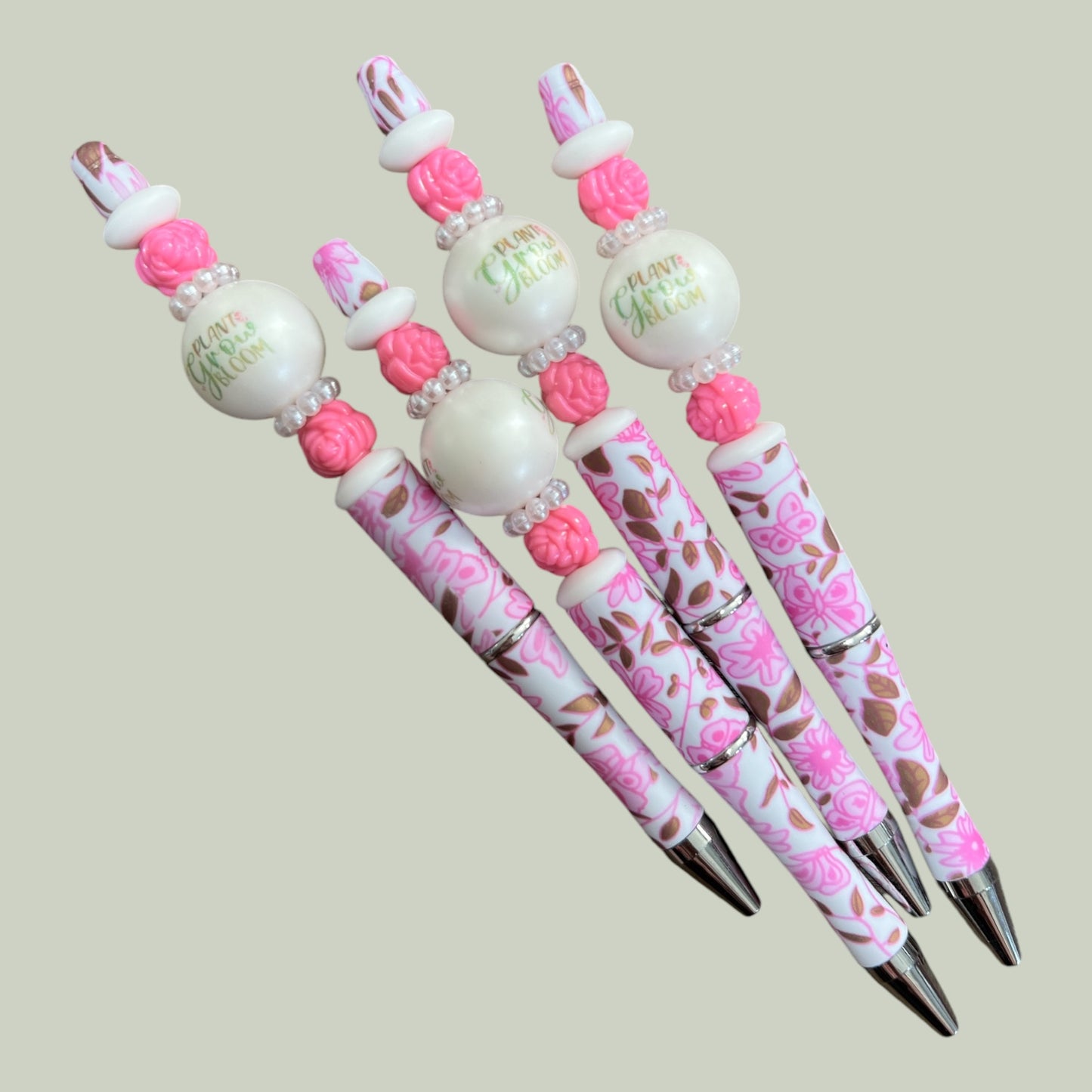 Pretty Pink Garden Beaded Pen
