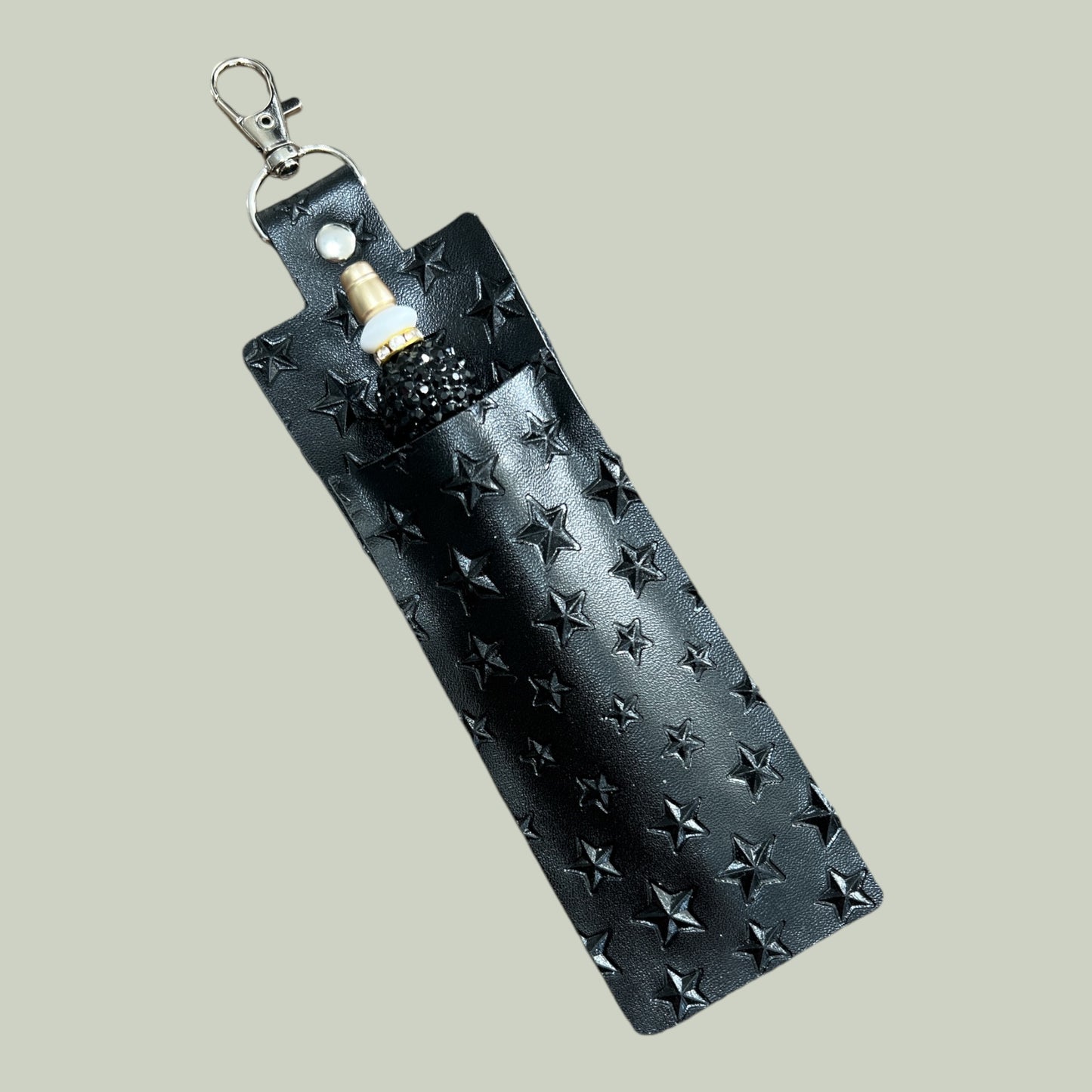 Black Star Studded Clip-On Pen Holder