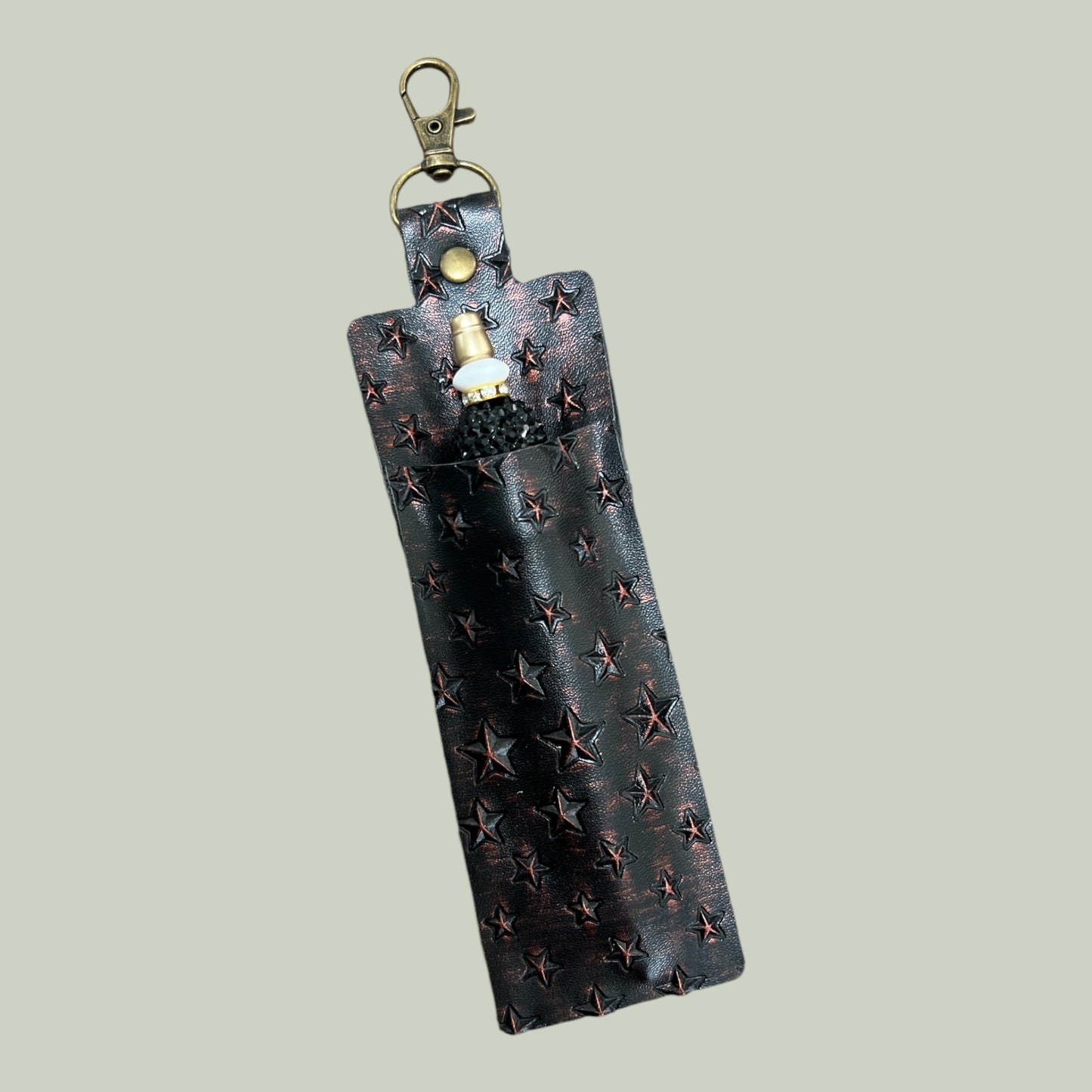 Rose Gold Star Studded Clip-On Pen Holder